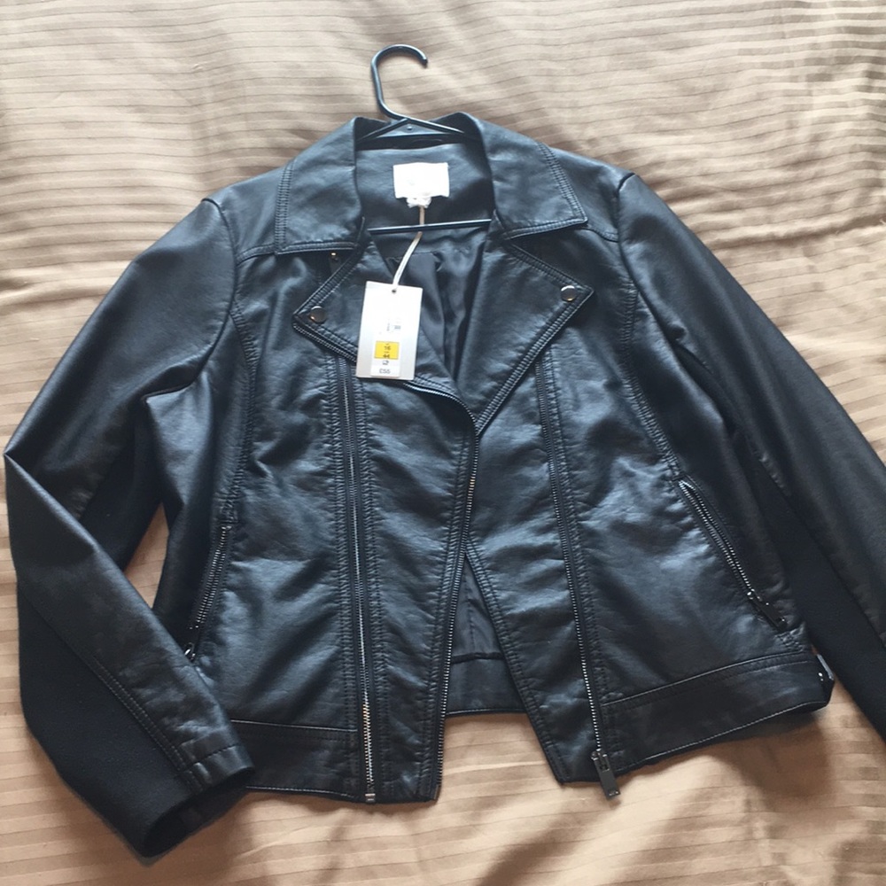 Black faux leather jacket